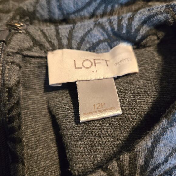 Loft 12P Gray Women's Dress Sleeveless Petite Size Large 12 P LP PL - Picture 3 of 5